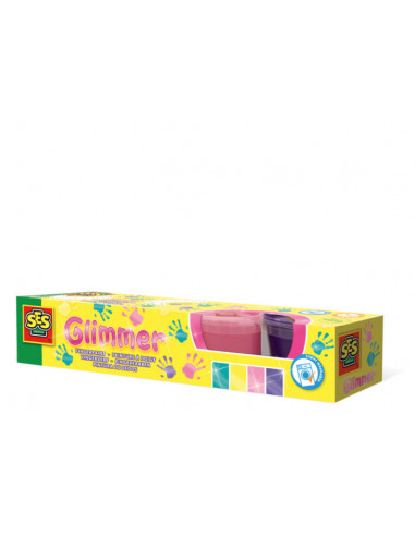 SES Creative Pictura cu degete 4 culori cu sclipici,S00314