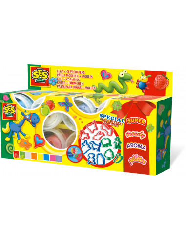 Set pasta de modelat 8 conserve x 90 gr. + 12 forme - SES