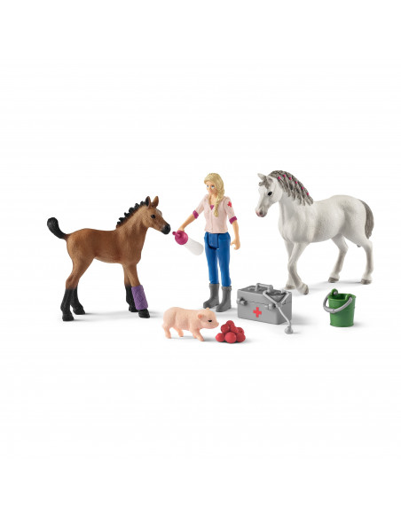 SCHLEICH Veterinarul Viziteaza Iapa si Manzul,SL42486