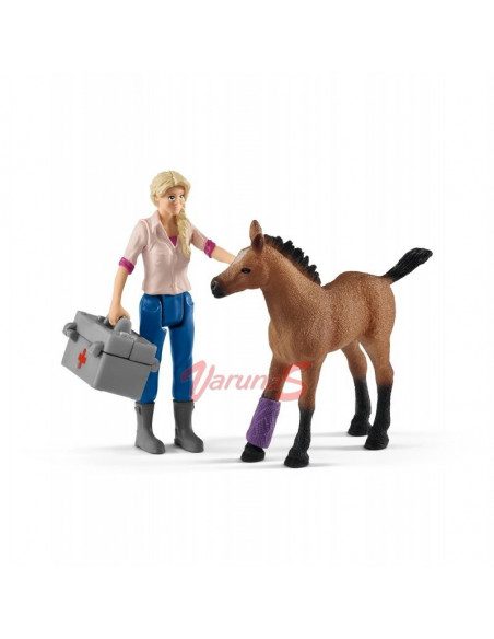 SCHLEICH Veterinarul Viziteaza Iapa si Manzul,SL42486