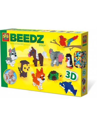 Animale 3D set cu margele si placa suport 3100 buc. SES,S06126
