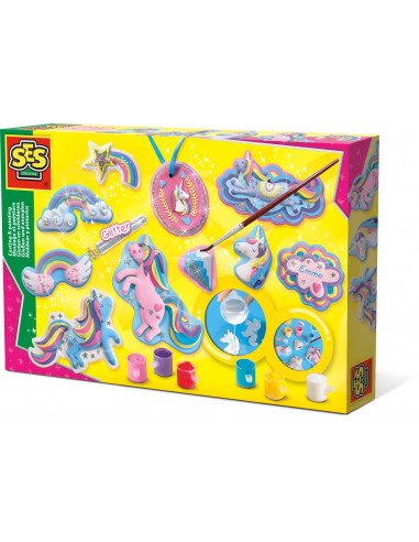 Set creativ mulaj & pictura - Unicorni cu sclipici - SES