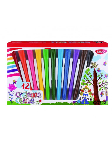 CC712,Creioane Colorate Cerate Daco, 12 culori