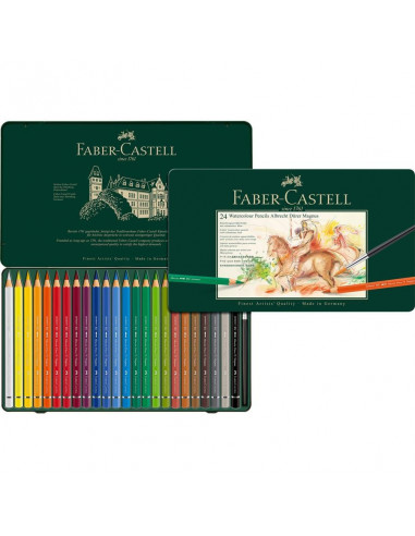 FC116924,Creioane Colorate Faber-Castell A.Durer Magnus, 24 Culori, Cutie Metal