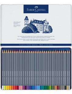 FC114636,Creioane Colorate Faber-Castell Aquarelle Goldfaber, 36 Culori, Cutie Metal 2