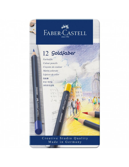 FC114712,Creioane Colorate Faber-Castell Goldfaber, 12 Culori, Cutie Metal
