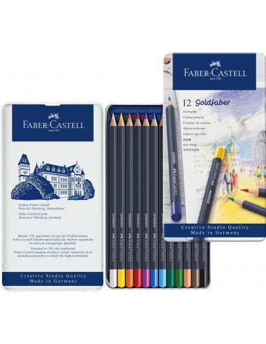 FC114712,Creioane Colorate Faber-Castell Goldfaber, 12 Culori, Cutie Metal