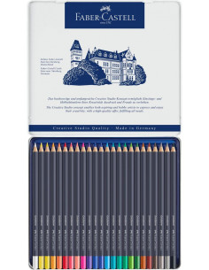 FC114724,Creioane Colorate Faber-Castell Goldfaber, 24 Culori, Cutie Metal 2