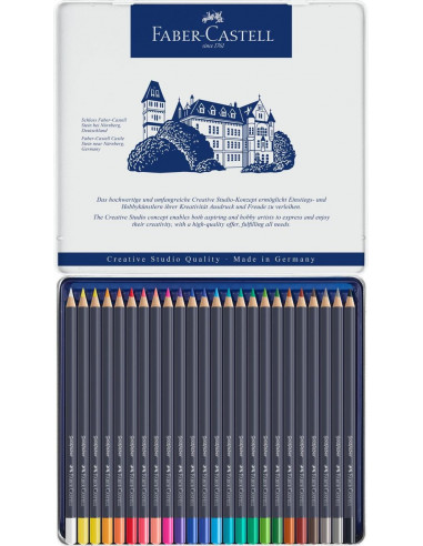 FC114724,Creioane Colorate Faber-Castell Goldfaber, 24 Culori, Cutie Metal