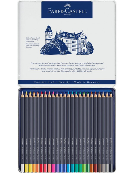 FC114724,Creioane Colorate Faber-Castell Goldfaber, 24 Culori, Cutie Metal