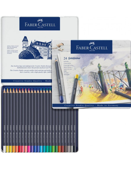 FC114724,Creioane Colorate Faber-Castell Goldfaber, 24 Culori, Cutie Metal