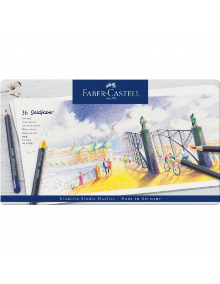 FC114736,Creioane Colorate Faber-Castell Goldfaber, 36 Culori, Cutie Metal