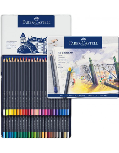 FC114748,Creioane Colorate Faber-Castell Goldfaber, 48 Culori, Cutie Metal