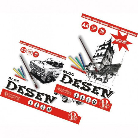 Bloc Desen A4 Pigna 16 File, 160 g Bloc Desen A4 Pigna 16 File, 160 g