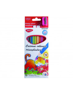 CC312T,Creioane Colorate Triunghulare Daco, 12 culori