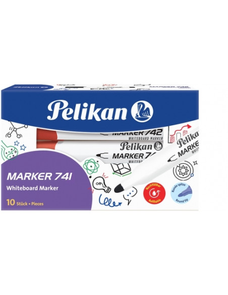 817998,Markere Pelikan Whiteboard 741 Rosu