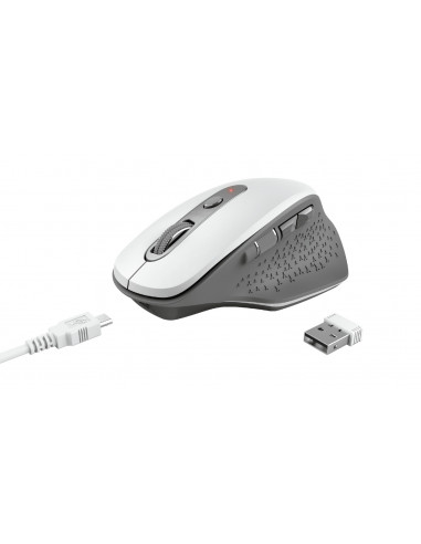 Mouse Trust Ozaa, Rechargeable Wireless, alb,TR-24035