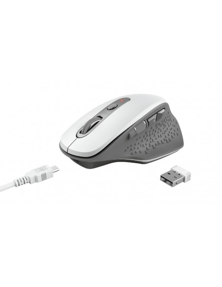 Mouse Trust Ozaa, Rechargeable Wireless, alb,TR-24035