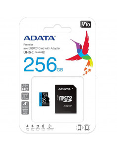 AUSDX256GUICL10A1,Card de Memorie MicroSD ADATA Premier, 256GB, Adaptor SD, Class 10