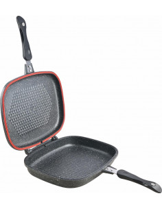 TIGAIE DUBLA DREPTUNGHIULARA TIP GRILL, ALUMINIU, 32x24x7.5 CM 2