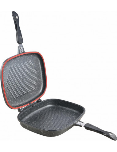 TIGAIE DUBLA DREPTUNGHIULARA TIP GRILL, ALUMINIU, 32x24x7.5 CM