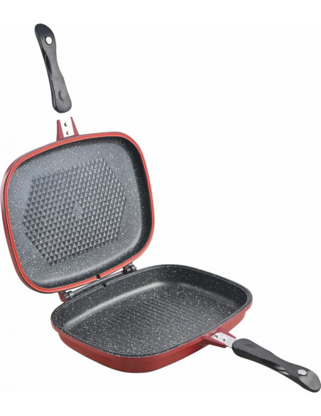 TIGAIE DUBLA DREPTUNGHIULARA TIP GRILL, ALUMINIU, 32x24x7.5 CM