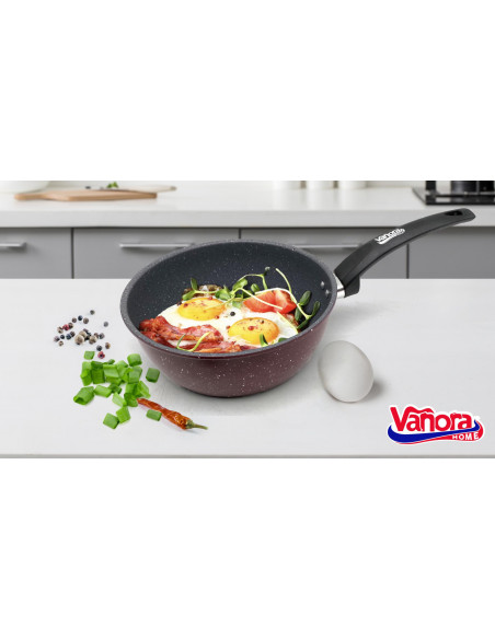 CASEROLA OTEL CARBON 16x6.5 CM, 1 L, NERA, VANORA