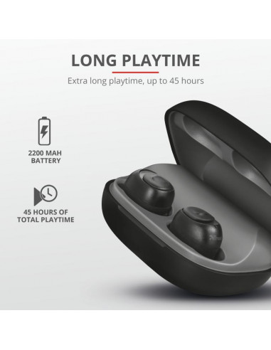Casti Trust Duet XP Bluetooth Earphones, negru,TR-23256