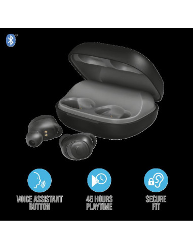 Casti Trust Duet XP Bluetooth Earphones, negru,TR-23256