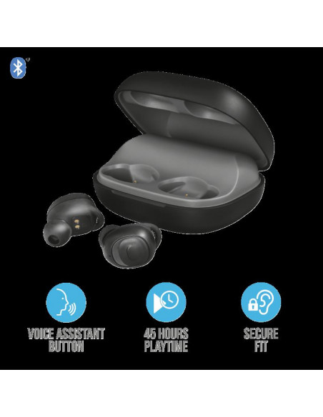 Casti Trust Duet XP Bluetooth Earphones, negru,TR-23256