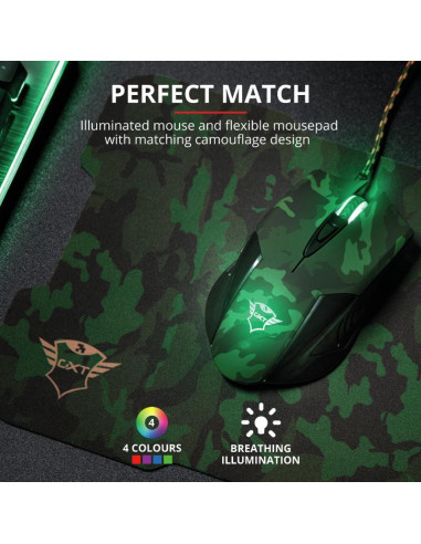 Mouse Trust GXT 781 Rixa Camo, Gaming Mouse, verde