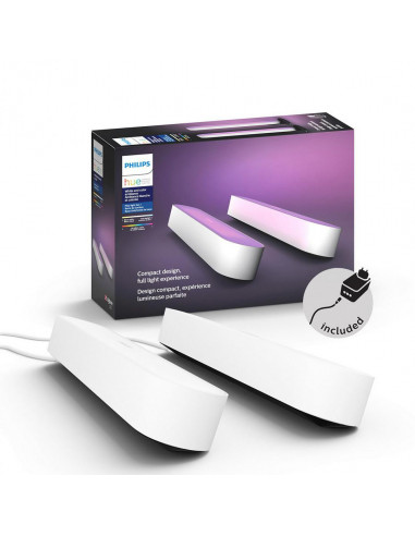 Set 2 lampi LED integrat Philips Hue Play, ambianta alba si