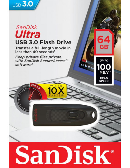 Memorie USB Flash Drive SanDisk Ultra, 64GB, USB