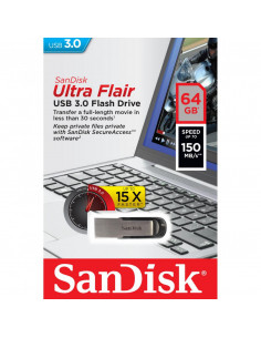 Memorie USB Flash Drive SanDisk Ultra Flair, 64GB, USB 2