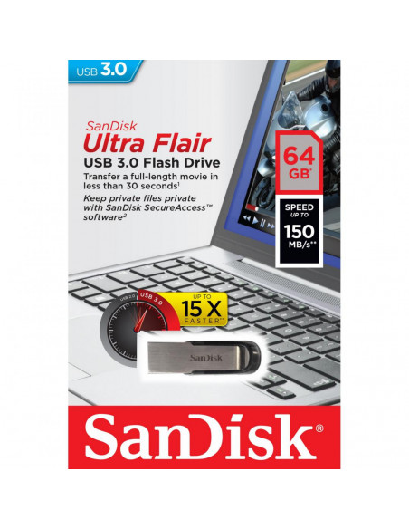Memorie USB Flash Drive SanDisk Ultra Flair, 64GB, USB