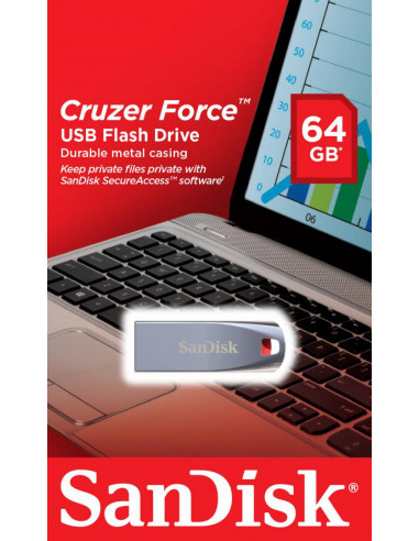 Memorie USB Flash Drive SanDisk Cruzer Force, 64GB, USB