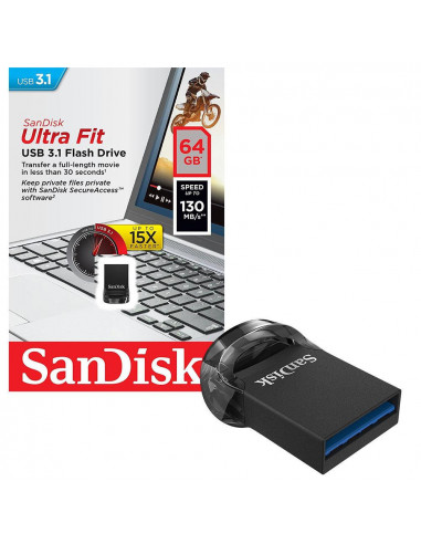 Memorie USB Flash Drive SanDisk Ultra Fit, 64GB, USB