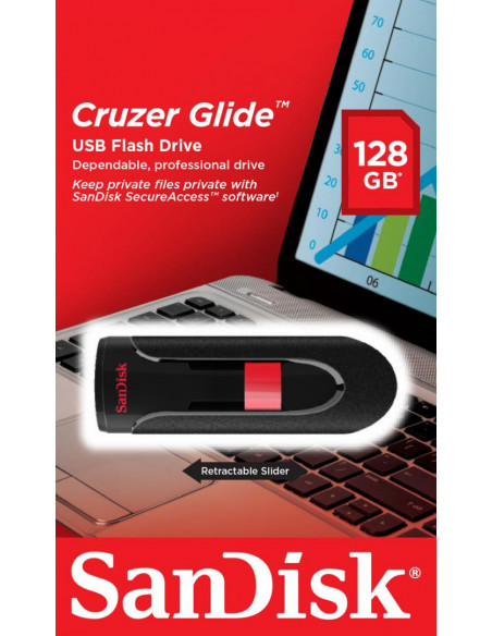 Memorie USB Flash Drive SanDisk Cruzer Glide, 128GB, USB