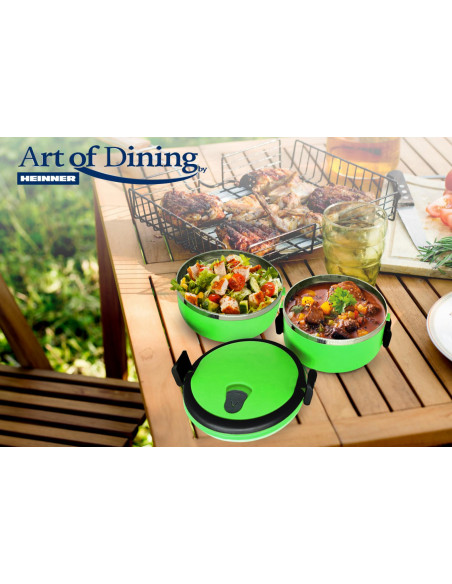 CASEROLA TERMICA DUBLA, 2x0.7L, VERDE, ART OF DINING BY
