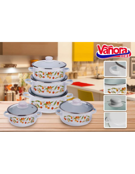 SET GATIT 10 PIESE EMAILAT, CEREIZA, VANORA HOME,VN-E-C533