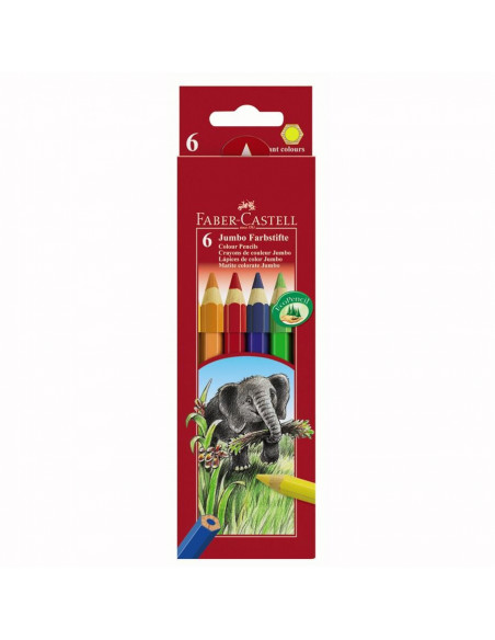 FC111206,Creioane Colorate Jumbo Faber-Castell, 6 culori