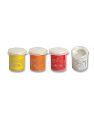FC160404,Guase Metalizate Faber-Castell, 12 Culori, 15 ml