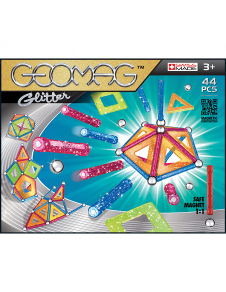 Geomag Glitter: Set cu sclipici - cu panele - 44 piese,532