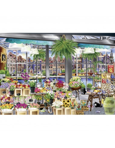 PUZZLE PIATA DE FLORI IN AMSTERDAM, 1000 PIESE,RVSPA13987