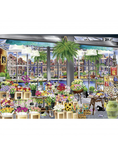 PUZZLE PIATA DE FLORI IN AMSTERDAM, 1000 PIESE,RVSPA13987
