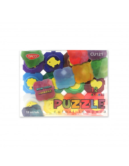 Culori Tempera Daco, 12 Culori Puzzle Culori Tempera Daco, 12 Culori Puzzle