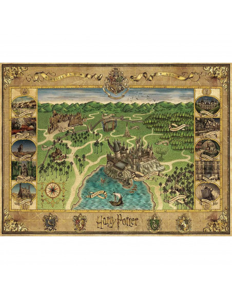 PUZZLE HARTA HOGWARTS, 1500 PIESE,RVSPA16599