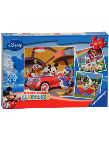 PUZZLE CLUBUL MICKEY MOUSE, 3x49 PIESE,RVSPC09247