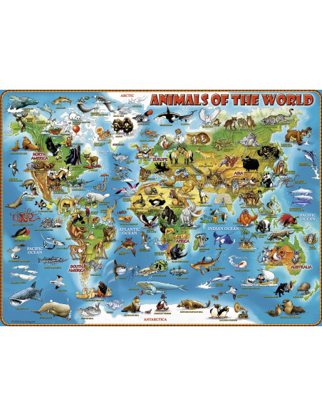 PUZZLE HARTA ANIMALELOR, 300 PIESE,RVSPC13257