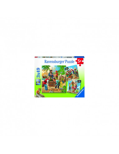 PUZZLE AVENTURILE PIRATILOR, 3x49 PIESE,RVSPC08030